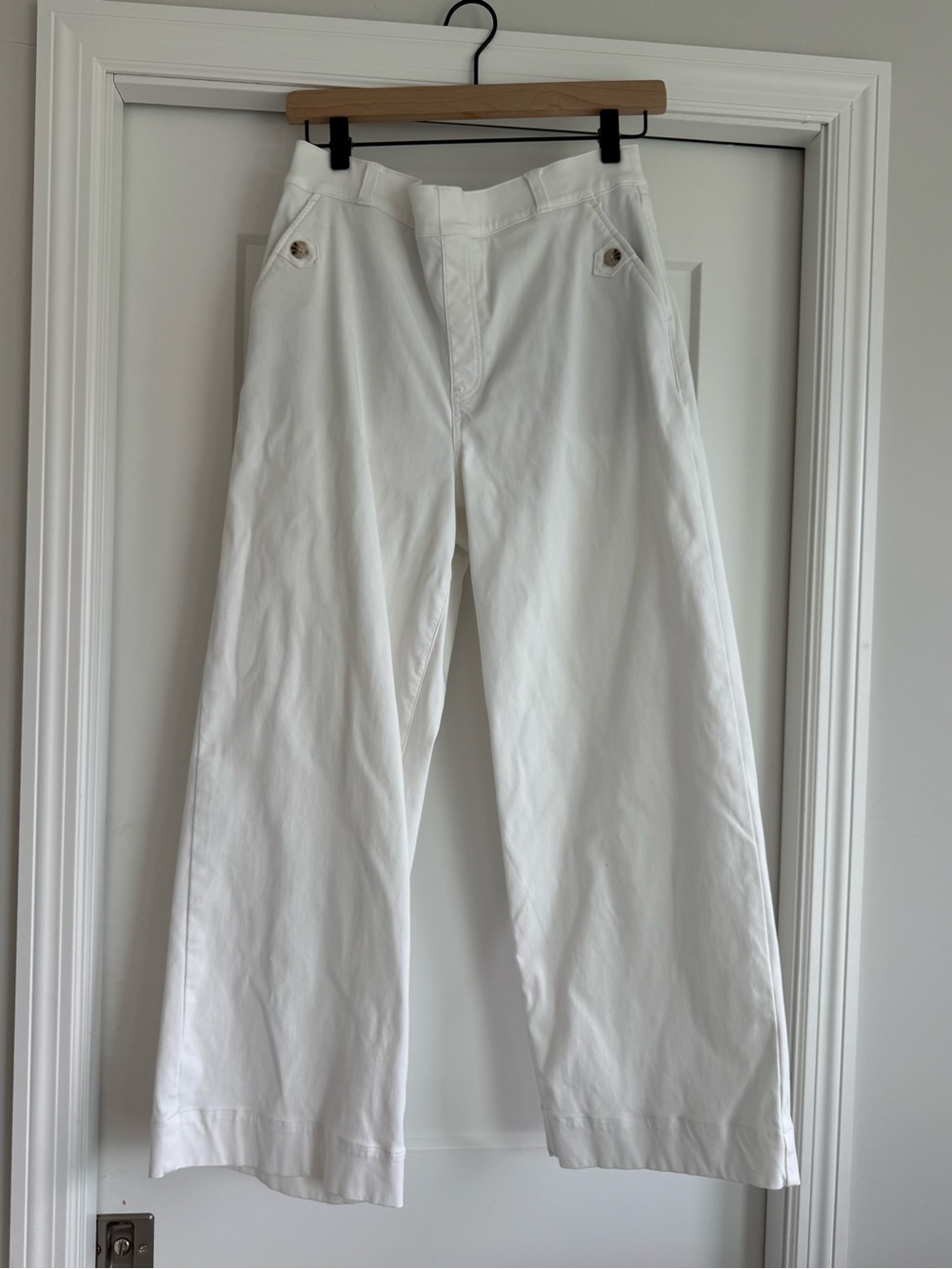 Spanx White Wide-Leg Crop Pants